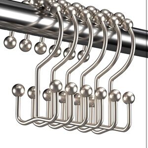 Elegant Silver Shower Curtain Hooks